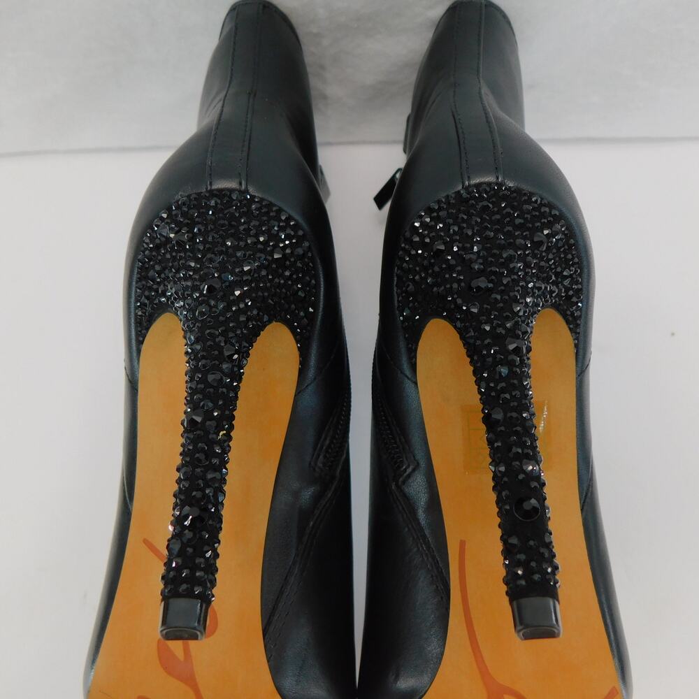 Karl Lagerfeld Women's Pairs Black Clea Leather Embellished Ankle Boots 6.5 New - Picture 14 of 14